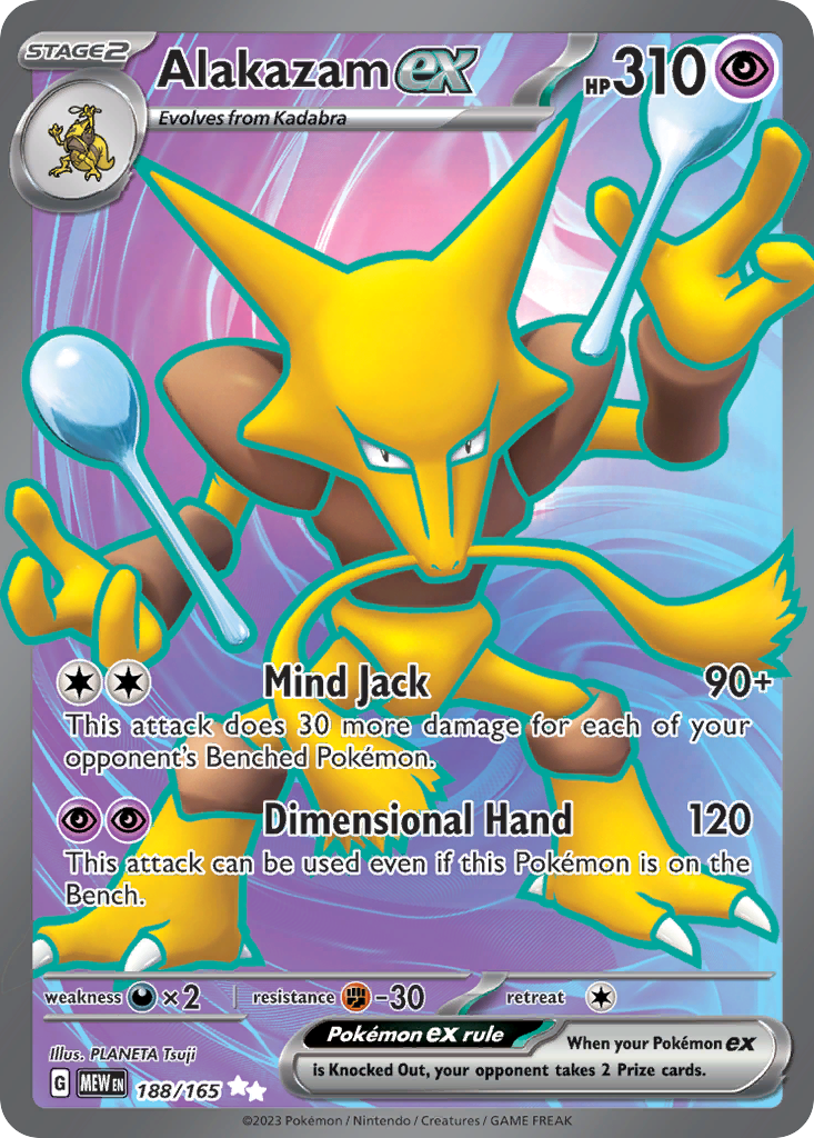 a&a pokemon cards 151 Set Alakazam EX #188/165 – Kaartenverzamelen.nl