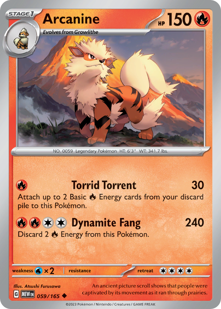 151 Set Arcanine #59/165