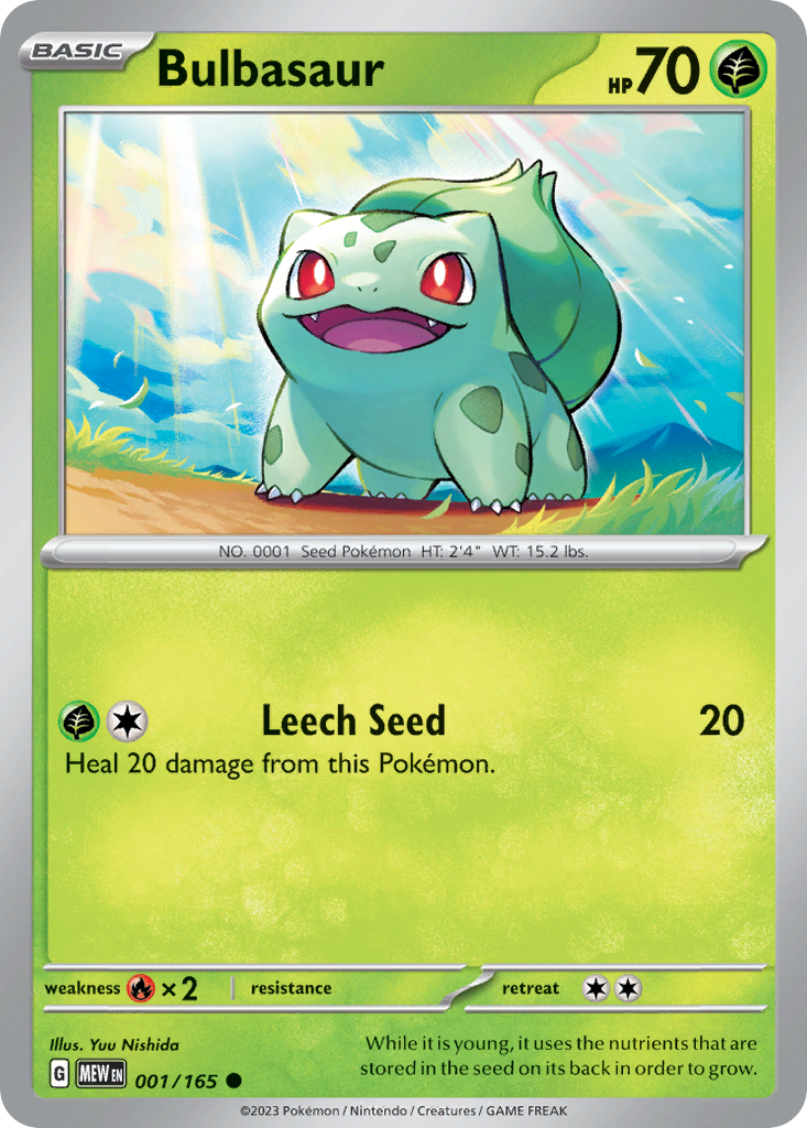 151 Set Bulbasaur #1/165