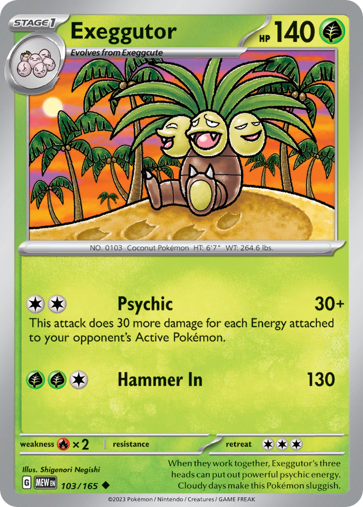 151 Set Exeggutor #103/165