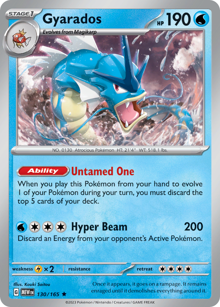 151 Set Holo Gyarados #130/165 –