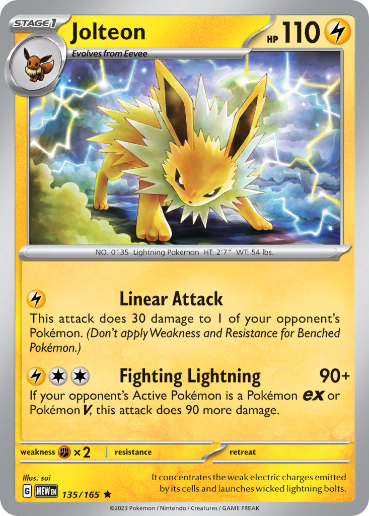 151 Set Holo Jolteon #135/165
