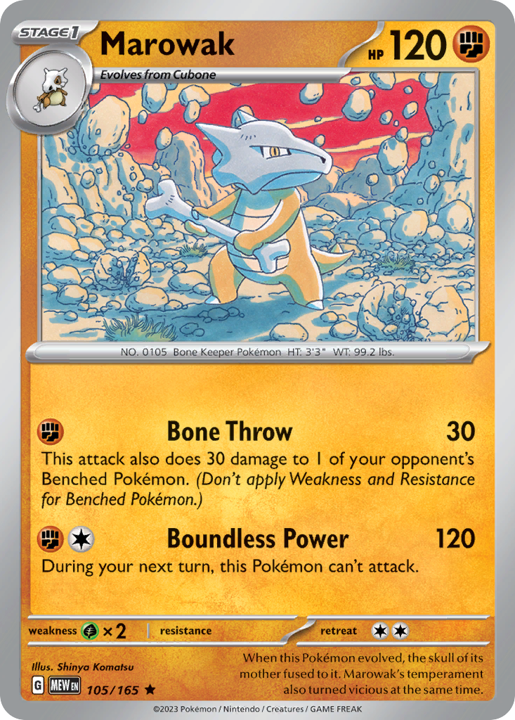 151 Set Holo Marowak #105/165