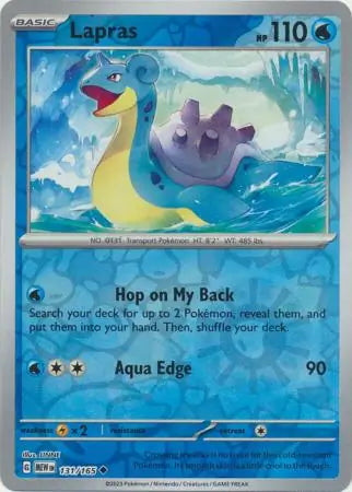 lapras holographic pokemon card 151 Set Lapras #131/165 reverse holo – Kaartenverzamelen.nl