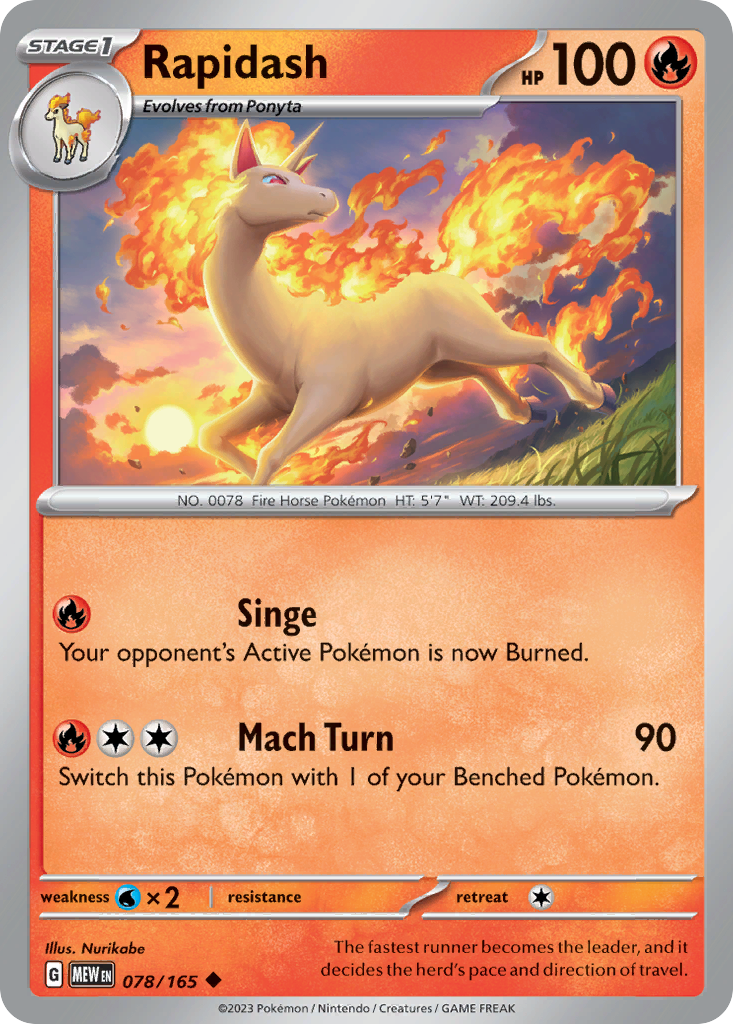 151 Set Rapidash #78/165 –