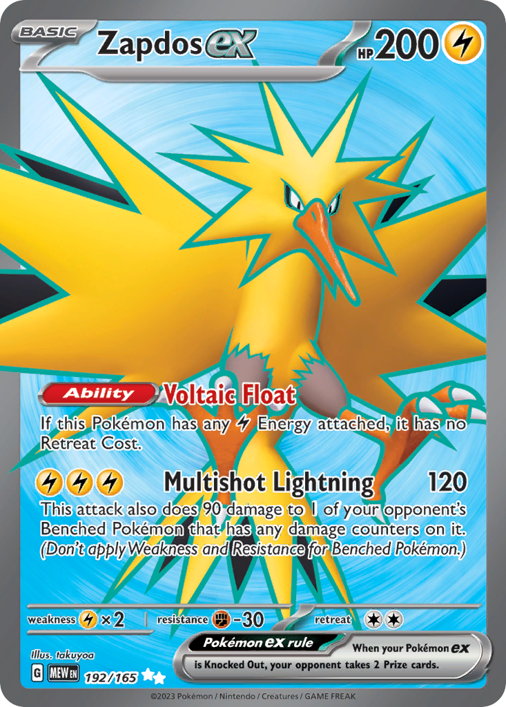 151 Set Zapdos EX #192/165 –