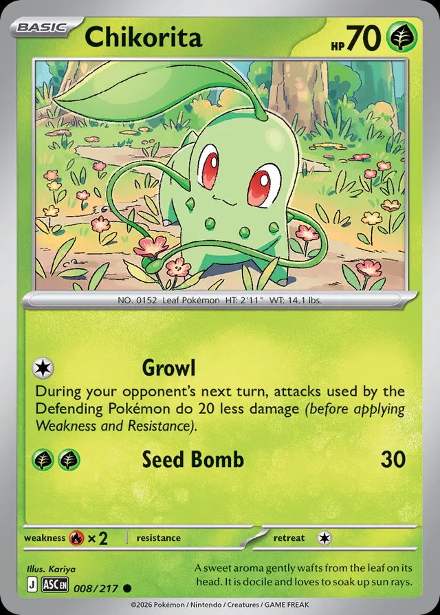 Ascended Heroes Chikorita #008/217
