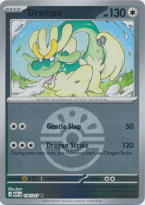 Ascended Heroes Drampa #176/217 Pokeball Reverse Holo