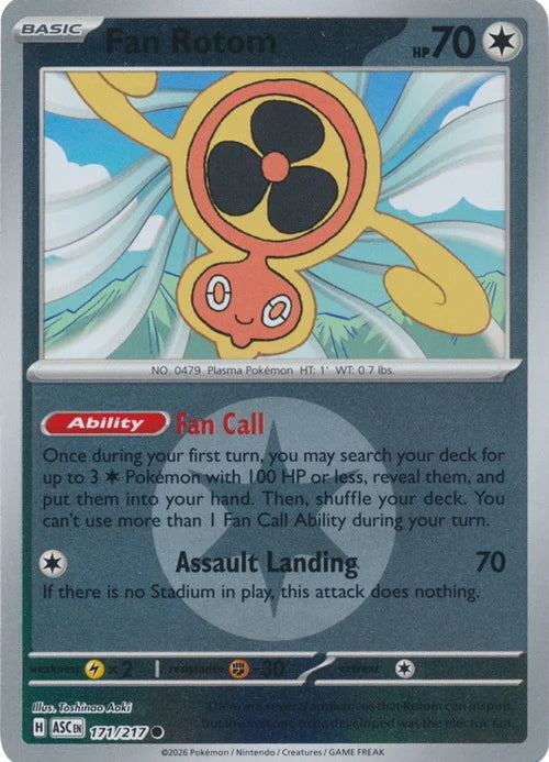 rotom pokemon cards Ascended Heroes Fan Rotom #171/217 Reverse Holo – Kaartenverzamelen.nl