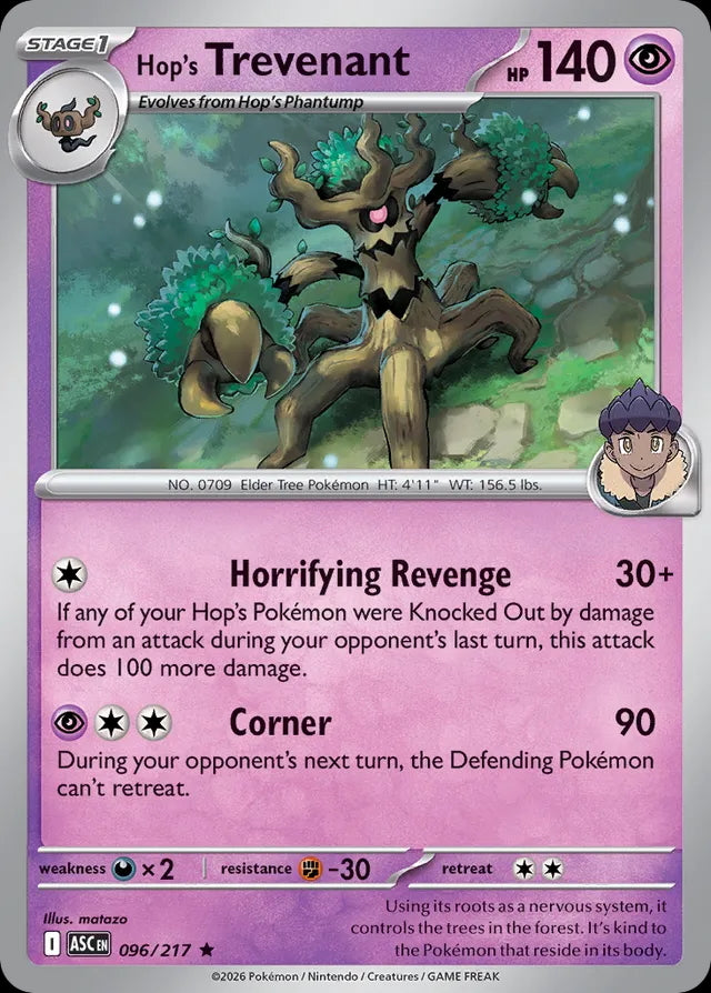 trevenant pokemon card holographic Ascended Heroes Holo Hop's Trevenant #096/217 – Kaartenverzamelen.nl