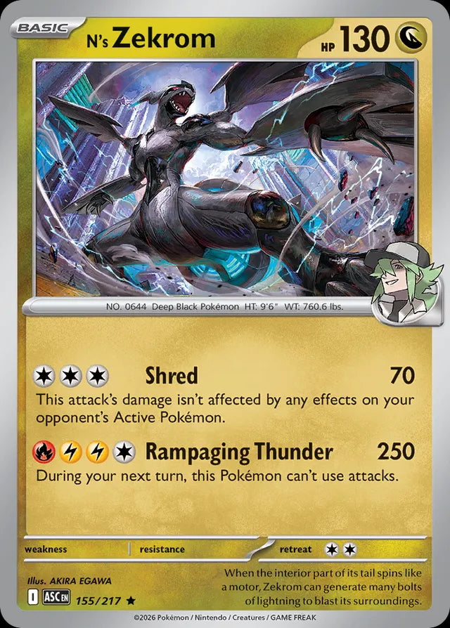 Ascended Heroes Holo N's Zekrom #155/217 –
