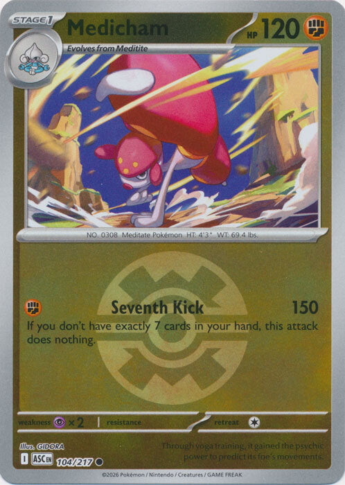 Ascended Heroes Medicham #104/217 Pokeball Reverse Holo