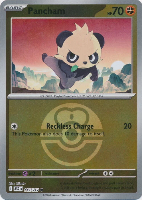 Ascended Heroes Pancham #115/217 Pokeball Reverse Holo