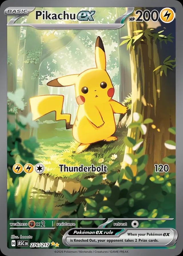 Pikachu ex 276/217 ピカチュウEX English Ascended Heroes Pikachu ex #276/217 – Kaartenverzamelen.nl