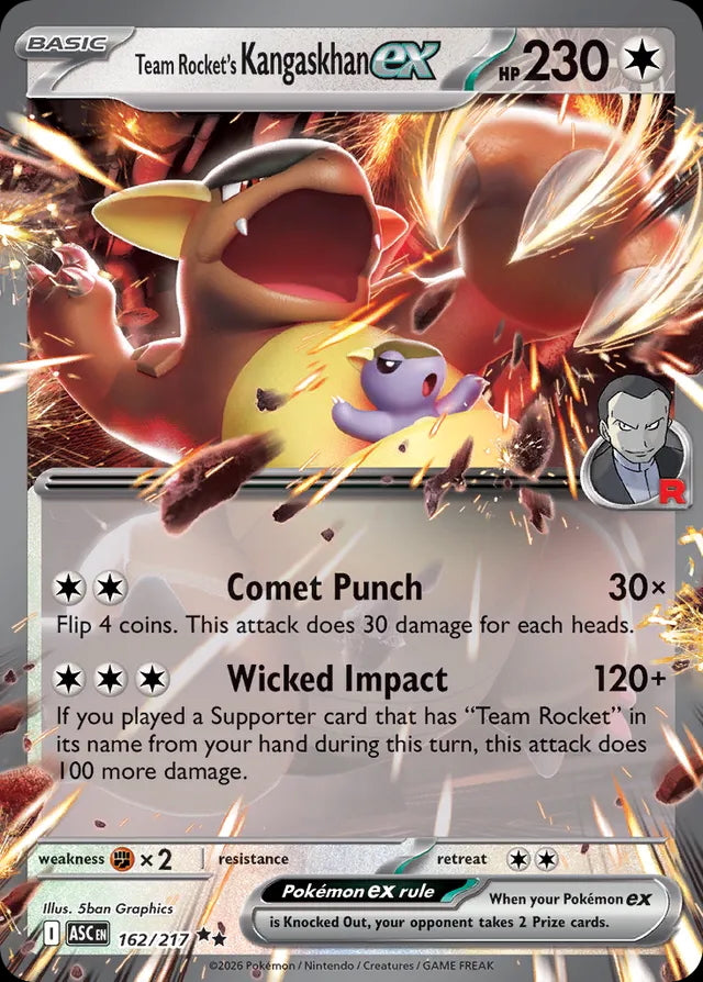 Ascended Heroes Team Rocket's Kangaskhan ex #162/217 –