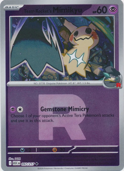 Ascended Heroes Team Rocket’s Mimikyu #097/217 Pokeball Reverse Holo