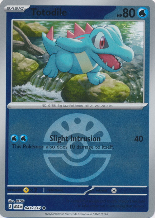 Ascended Heroes Totodile #041/217 Pokeball Reverse Holo