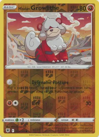 Astral Radiance Hisuian Growlithe #70/189 reverse holo