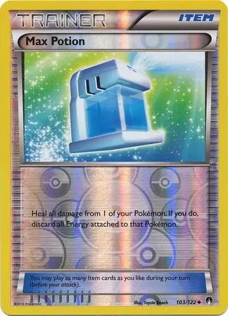max potion pokemon card Pokmon Database - Guardians Rising An individual card from the Pokmon trading and collectible card game (TCG/CCG) BREAKpoint Max Potion #103/122 reverse