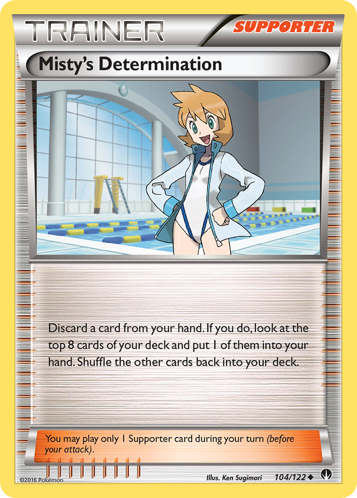 pokemon card misty BREAKpoint Misty's Determination #104/122 – Type:Coin Blister gamer kid decor this card is the Serial Numbered Mtg |