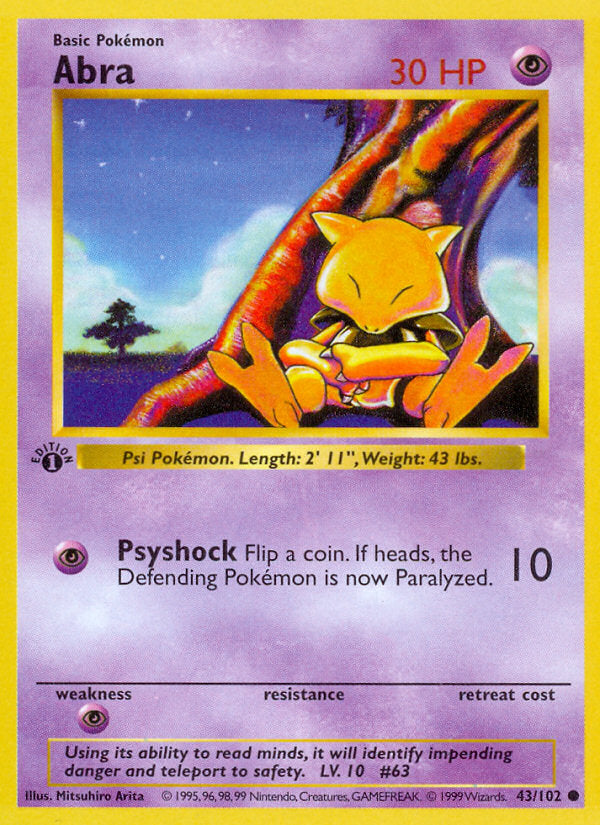 Base set Abra #43/102 first edition