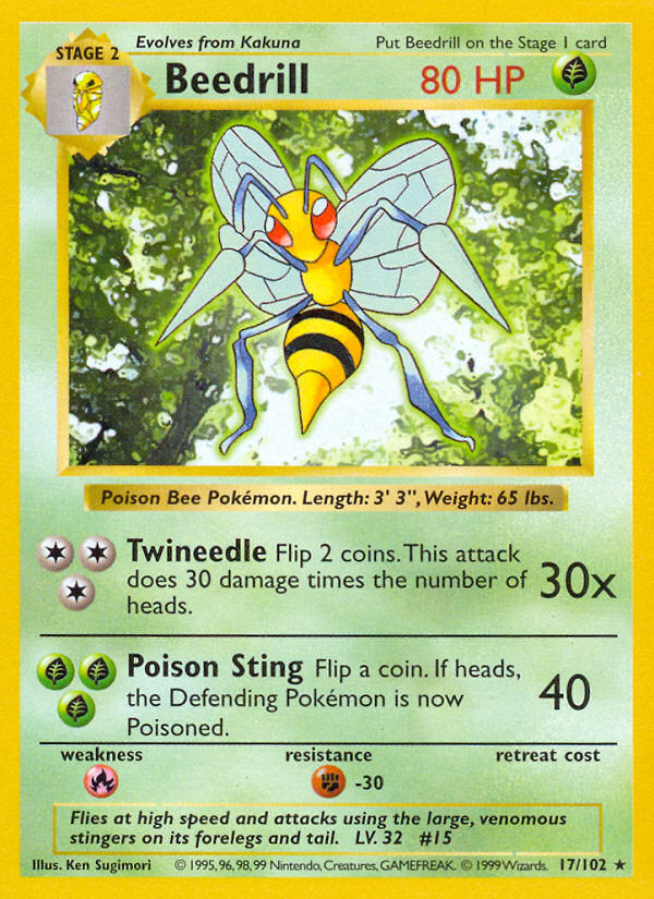 Base set Beedrill #17/102 shadowless