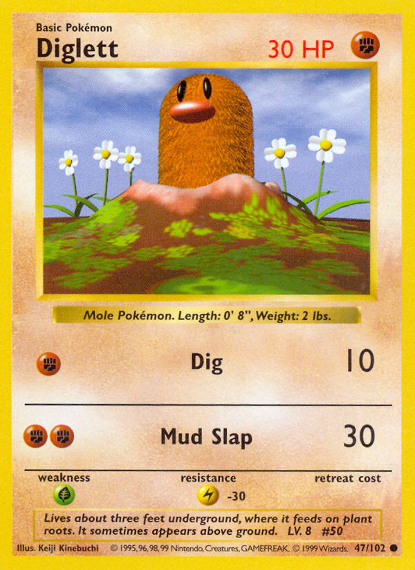 Base set Diglett #47/102 shadowless