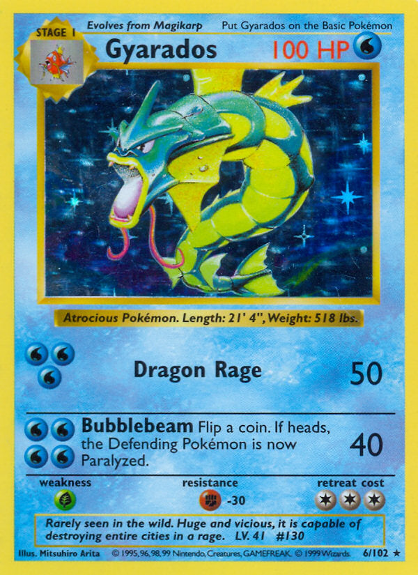 Base set Holo Gyarados #6/102 shadowless