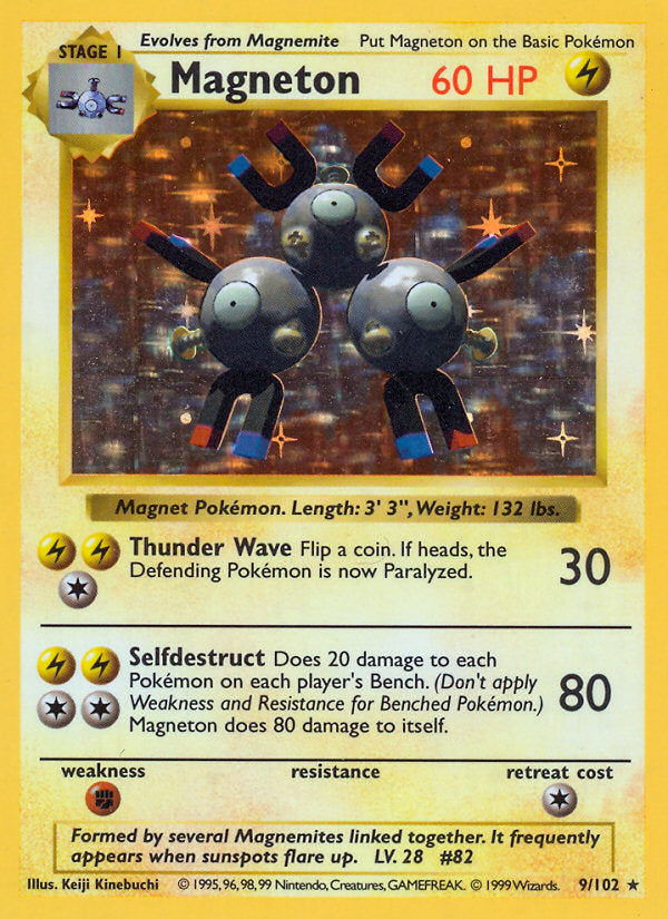 Base set Holo Magneton #9/102 shadowless