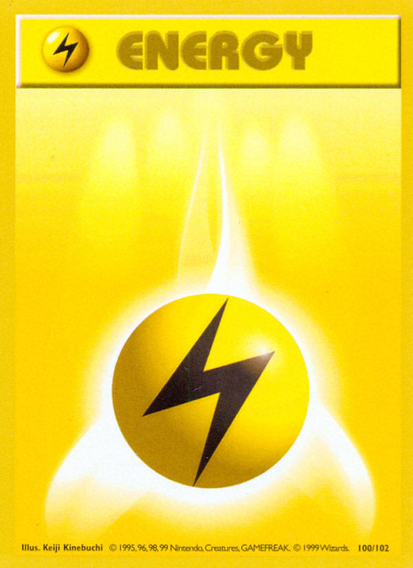 Base set Lightning Energy #100/102 shadowless