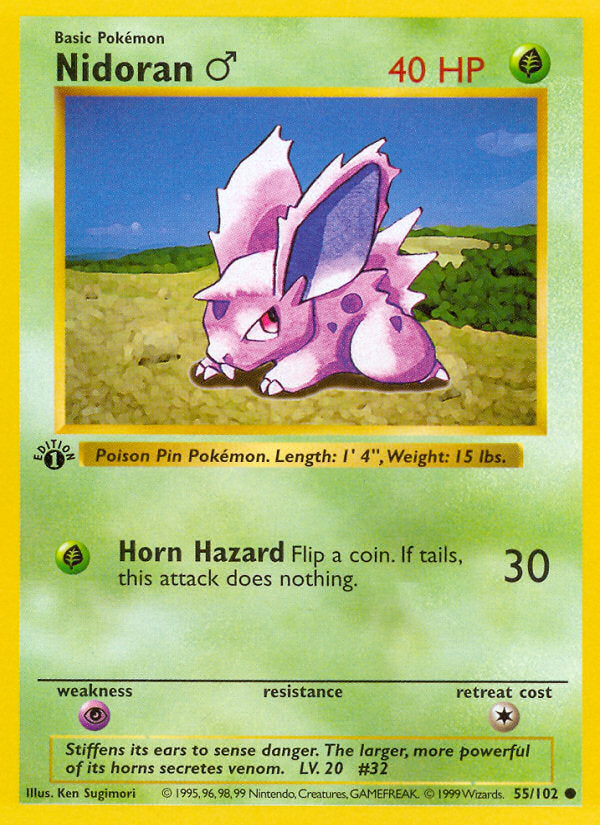 Base set Nidoran ♂ #55/102 first edition