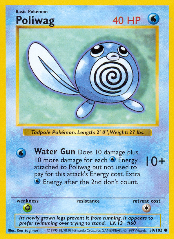 Base set Poliwag #59/102 shadowless