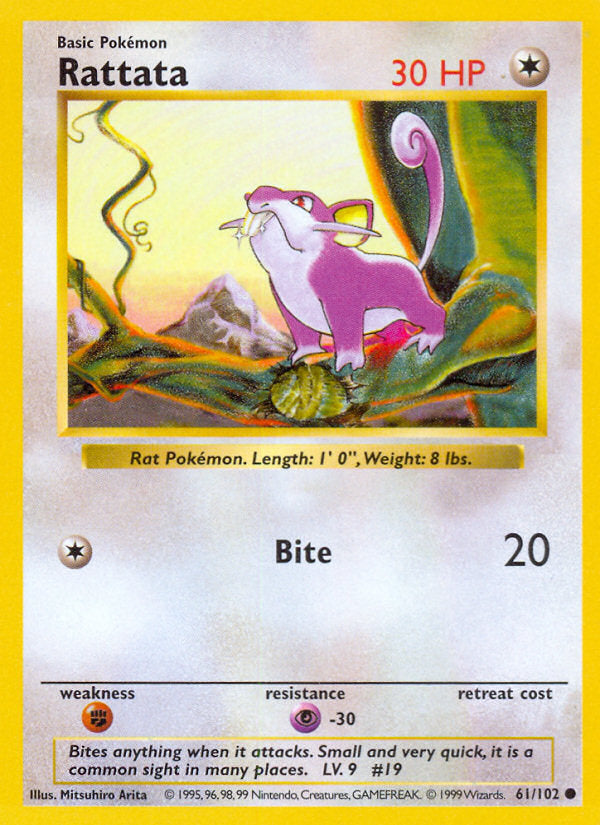 Base set Rattata #61/102 shadowless