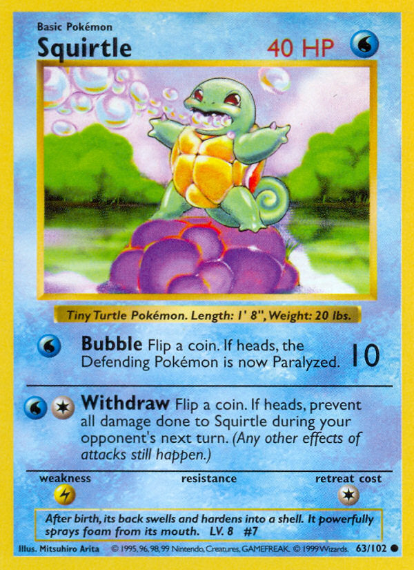 Base set Squirtle #63/102 shadowless
