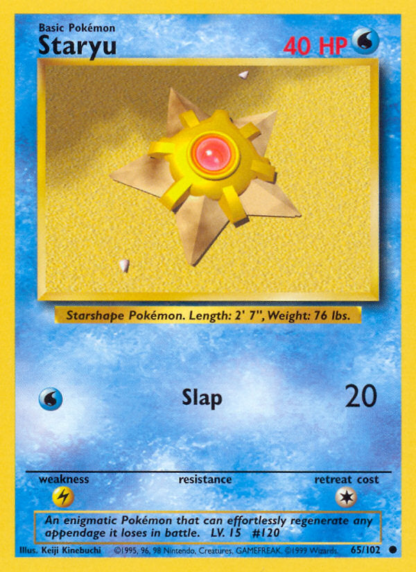 Base set Staryu #65/102 unlimited