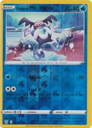 Battle Styles Galarian Mr. Mime #34/163 reverse holo