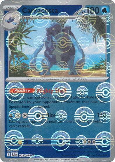 Black Bolt Carracosta #23/86 Pokeball Holo