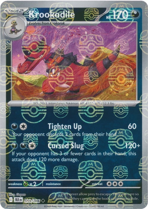 Black Bolt Krookodile #59/86 Masterball Holo