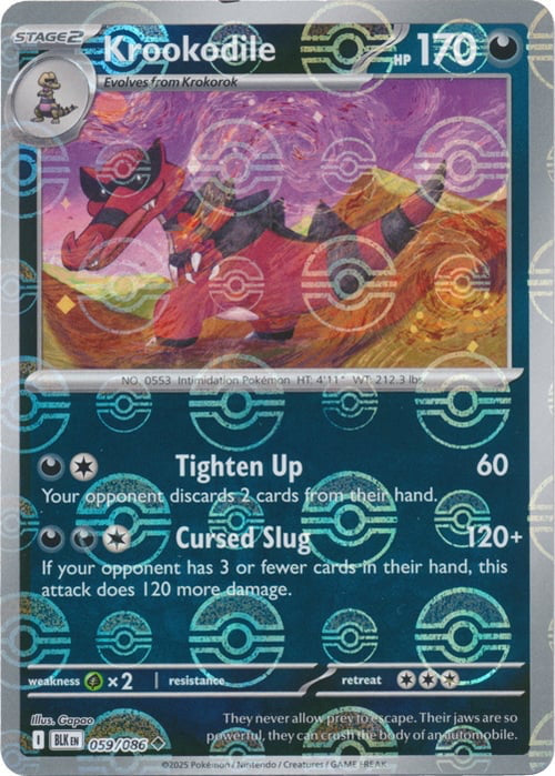 Black Bolt Krookodile #59/86 Pokeball Holo