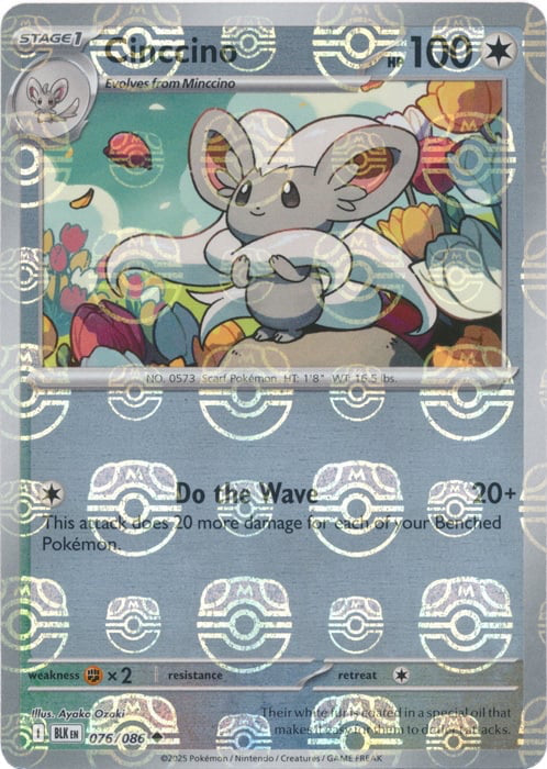 Black Bolt Minccino #75/86 Masterball Holo
