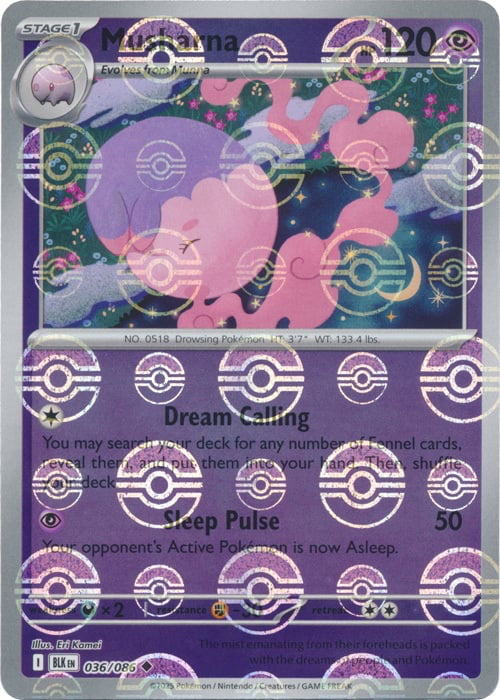 Black Bolt Musharna #36/86 Pokeball Holo