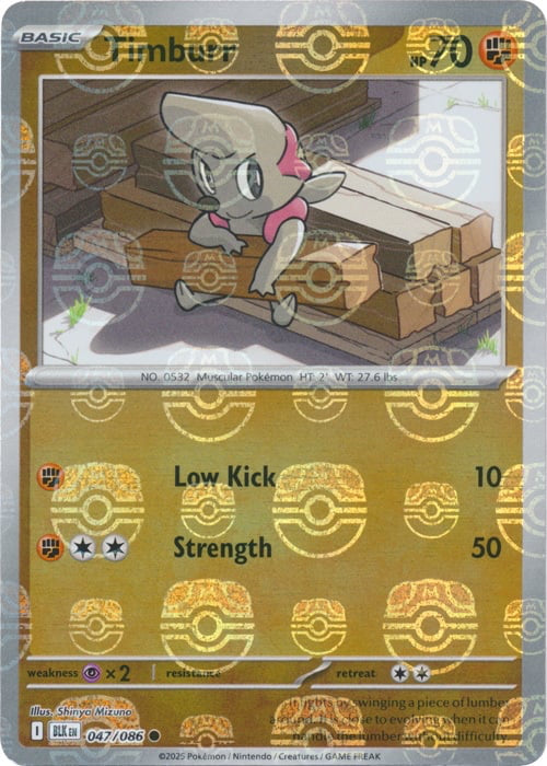 Black Bolt Timburr #47/86 Masterball Holo