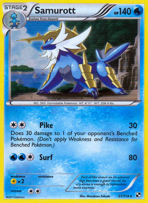 Black & White Holo Samurott #31/114