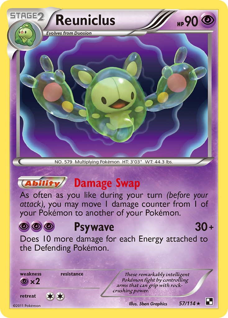 bbc pokemon cards Black & White Reuniclus #57/114 – Kaartenverzamelen.nl
