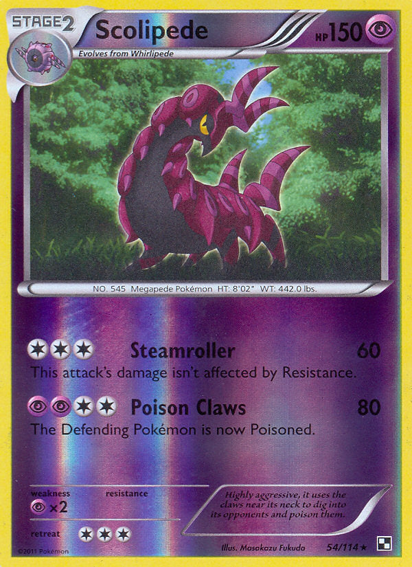 Black & White Scolipede #54/114 reverse holo