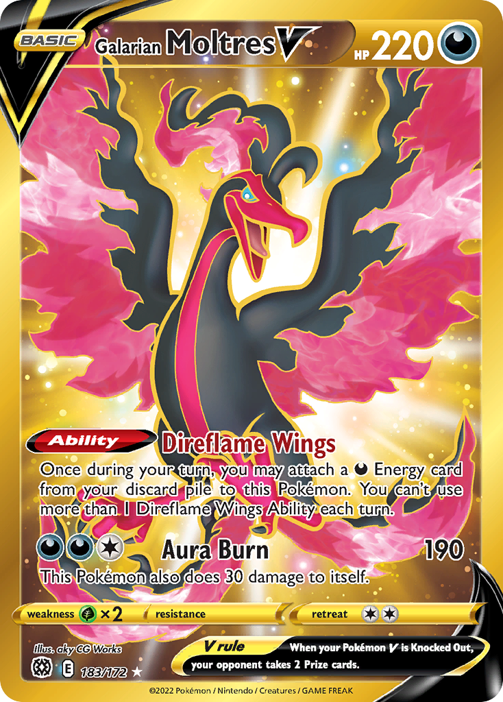 Brilliant Stars Galarian Moltres V #183/172