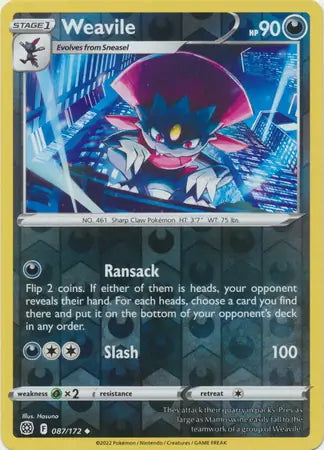 Brilliant Stars Weavile #87/172 reverse holo