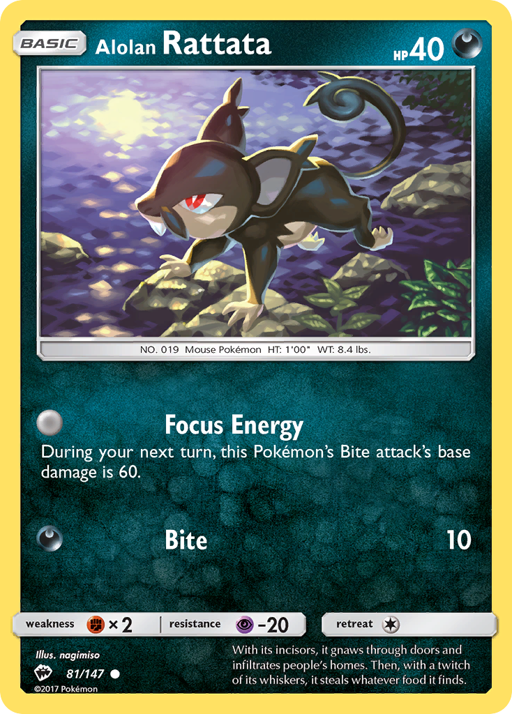 Burning Shadows Alolan Rattata #81/147