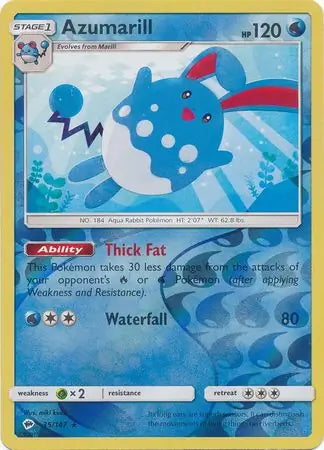 Burning Shadows Azumarill #35/147 reverse holo