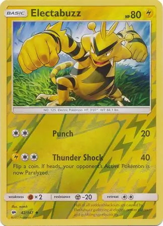 Burning Shadows Electabuzz #42/147 reverse holo